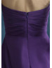 Strapless Purple Chiffon High Low Evening Dress